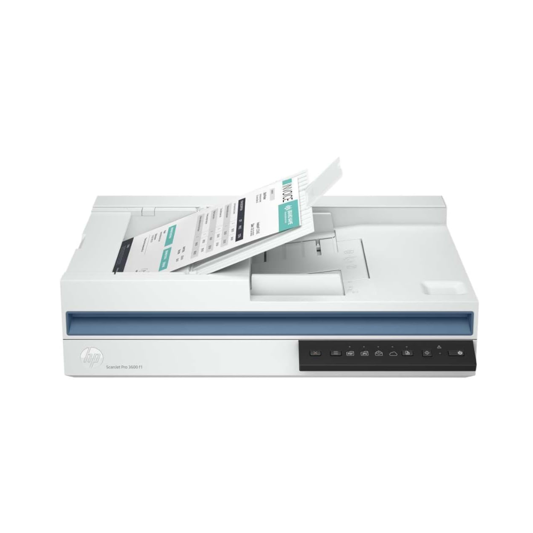Scanner with a document on a white background